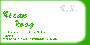 milan woog business card
